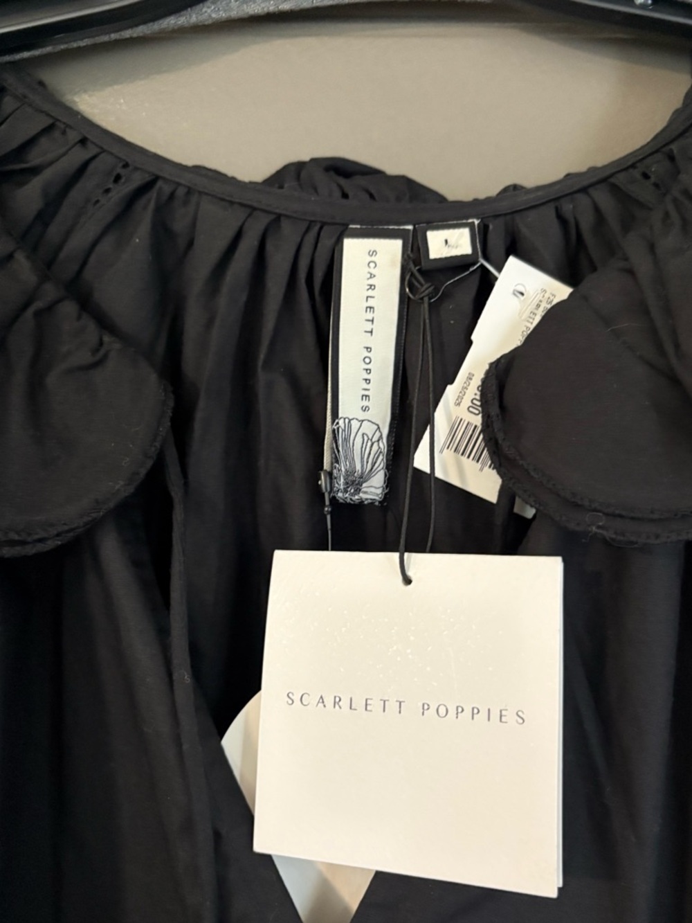 Scarlett Poppies Antonina Black Poplin Top - Picture 8 of 9